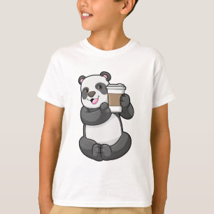 T-shirt Panda with Coffee to go