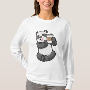 T-shirt Panda with Coffee to go