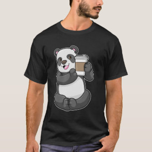 T-shirt Panda with Coffee to go