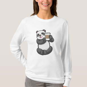 T-shirt Panda with Coffee to go