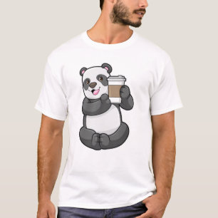 T-shirt Panda with Coffee to go