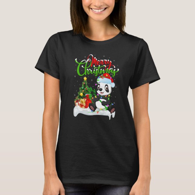 T-shirt Panda  Xmas Decorations Santa Panda Christmas (Devant)