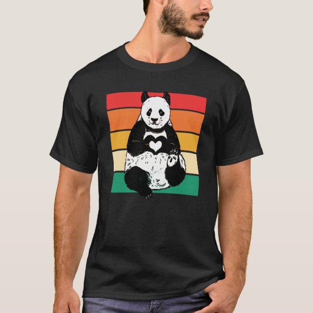 T-shirt Panda  Zookeeper Zookeeping Retro Panda (Devant)
