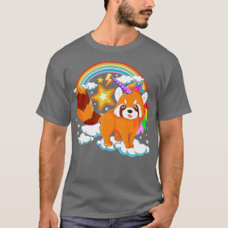T-shirt Pandacorne Rouge Mythique Créature Unicorn Lover m