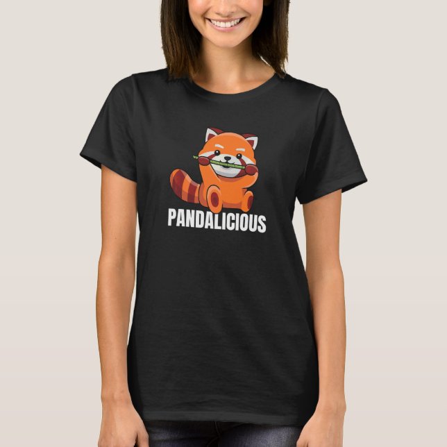 T-shirt Pandalicious Pun Pour Panda Rouge (Devant)