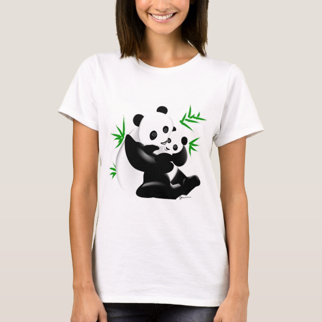T-shirt Pandas de mère et de bébé (Devant)