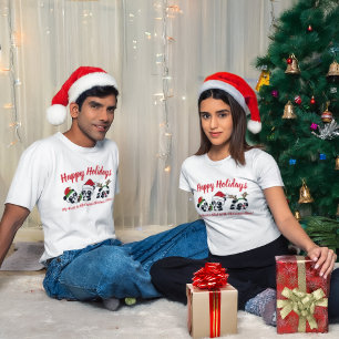 T-shirt Pandas de Noël personnalisés