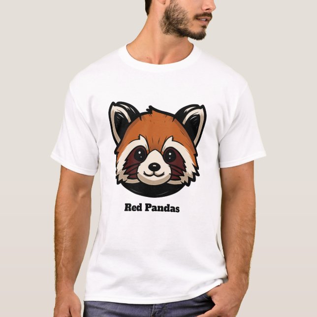 T-shirt Pandas rouges personnalisés (Devant)