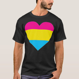 T-shirt Panexual Flag LGB Love Heart Pocket Print