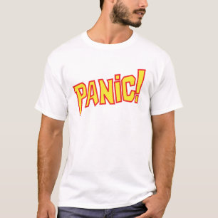 T-shirt Panic ! texto slogan tee