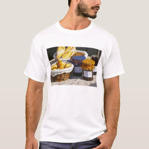 T-shirt Panier avec croissants et pains au chocolat.