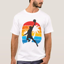 Panier de basketball au coucher de soleil rétro Sp