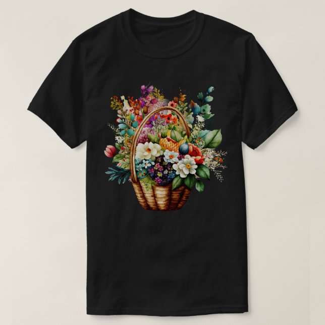 T-shirt Panier de fleurs (Design devant)