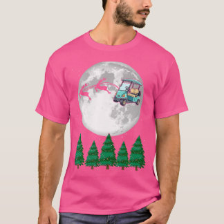 T-shirt Panier de golf Père Noël Sleigh de Noël Funny Golf