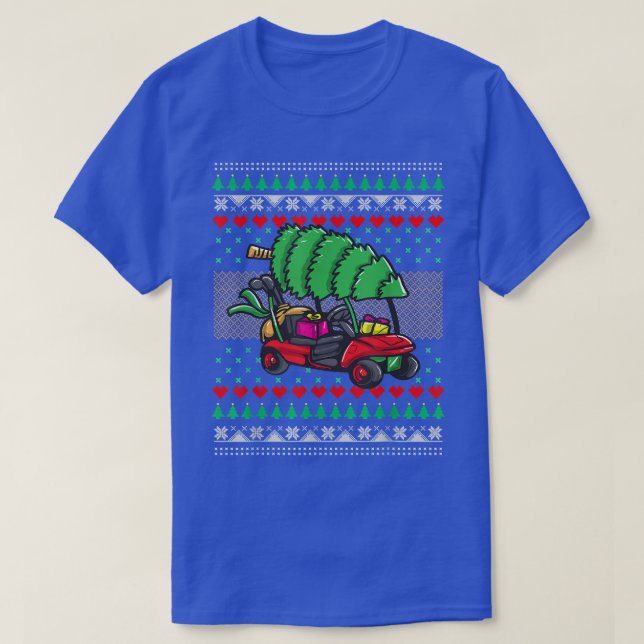 T-shirt Panier de golf Vilain pull de NoëlGolf Gif de Noël (Design devant)