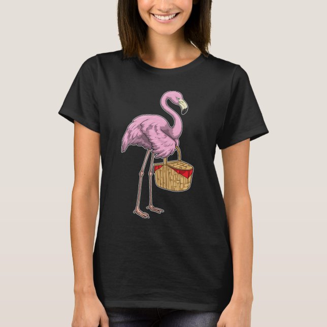 T-shirt Panier de pique-nique Flamant rose (Devant)
