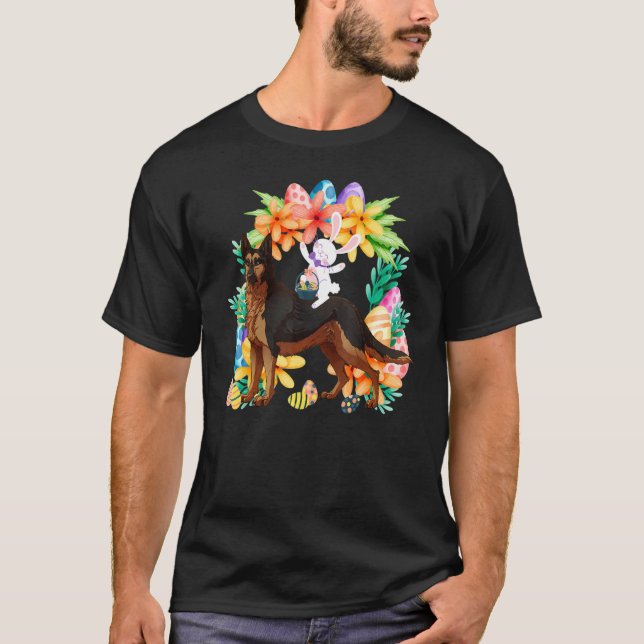 T-shirt Panier d'oeufs Rabbit équitation Becgie Allemagne  (Devant)