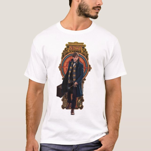 T-shirt Panneau Art Nouveau NEWT SCAMANDER™ Walking (Devant)