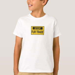 T-shirt Panneau commercial Stop Fur jaune