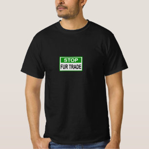 T-shirt Panneau commercial Stop Fur vert