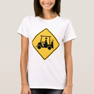 T-shirt Panneau d'avertissement de chariot de golf