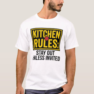 T-shirt Panneau d'avertissement drôle de règles de cuisine