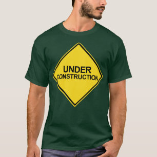 T-shirt Panneau d'avertissement jaune en construction