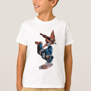 T-shirt Panneau de bande dessinée de Captain America et Fa