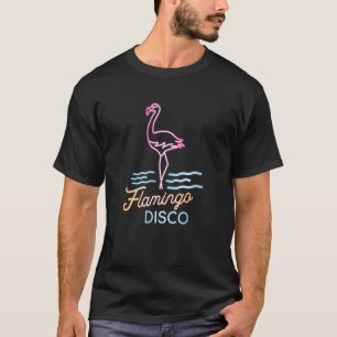 T-shirt Panneau de néon Flamant rose Disco