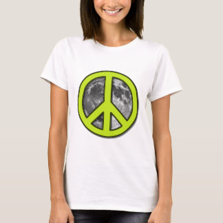 T-shirt Panneau de paix de la Lune verte -