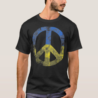 T-shirt Panneau de paix du drapeau ukrainien
