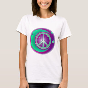 T-shirt Panneau de paix, Lune et 3 étoiles