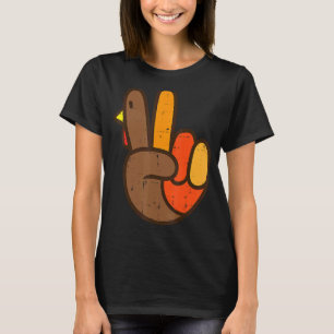 T-shirt Panneau de Paix Turquie Cool de main Thanksgiving 