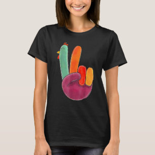 T-shirt Panneau de Paix Turquie Cool de main Thanksgiving