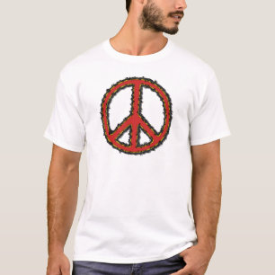 T-shirt Panneau de paix Zig Zag Rouge