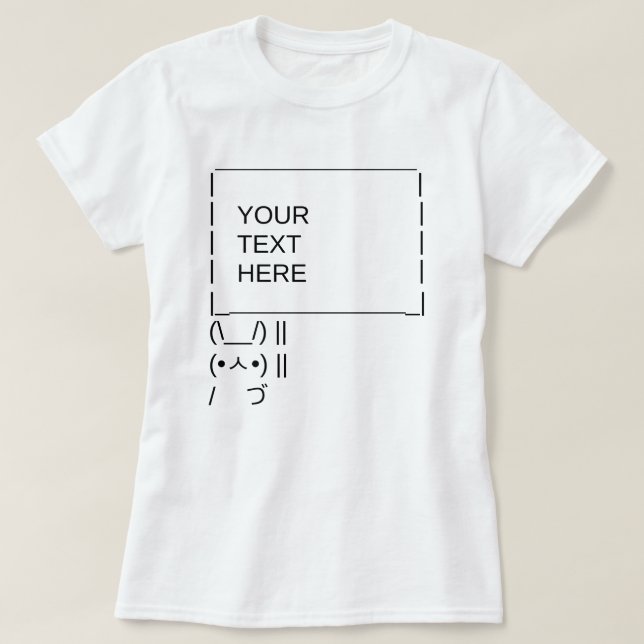 T-shirt Panneau de protestation Bunny / Art texte ASCII pe (Design devant)