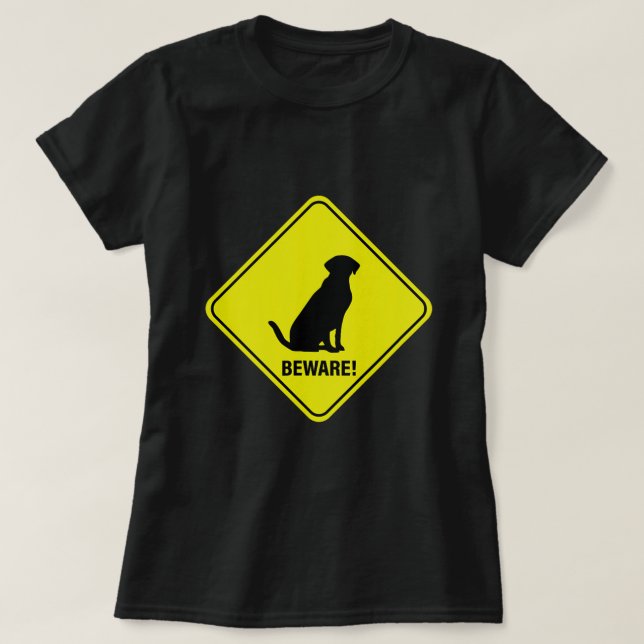 T-shirt Panneau de prudence Labrador (Design devant)