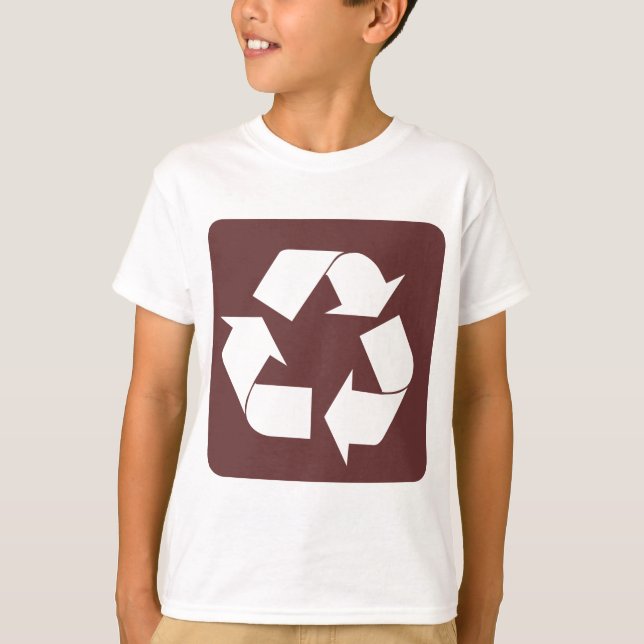 T-shirt Panneau de recyclage - Brown foncé (Devant)