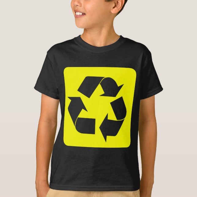 T-shirt Panneau de recyclage - Jaune (Devant)