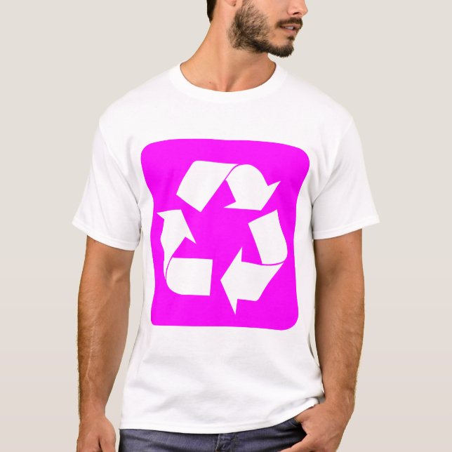 T-shirt Panneau de recyclage - Magenta (Devant)