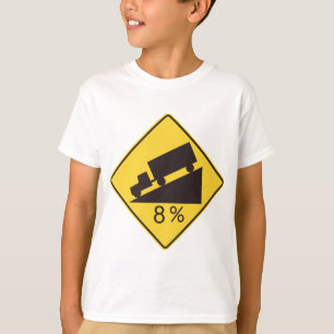 T-shirt Panneau de signalisation de pente forte Avertissem