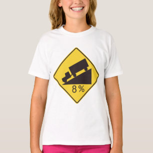 T-shirt Panneau de signalisation de pente raide pour camio