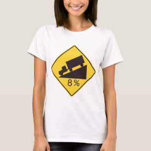 T-shirt Panneau de signalisation de pente raide pour camio