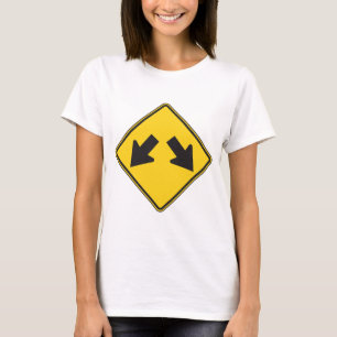 T-shirt Panneau de signalisation routière avec deux flèche