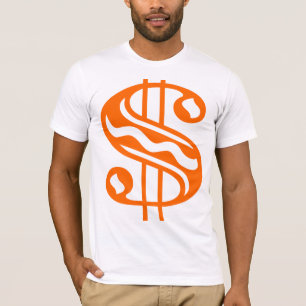 T-shirt Panneau dollar - orange