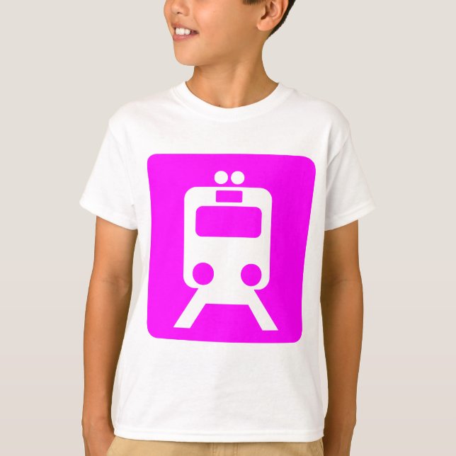 T-shirt Panneau du train - Magenta (Devant)
