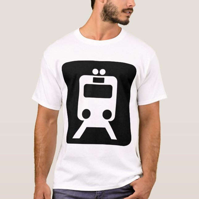 T-shirt Panneau du train - Noir (Devant)