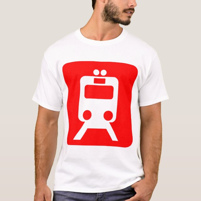 T-shirt Panneau du train - Rouge (Devant)