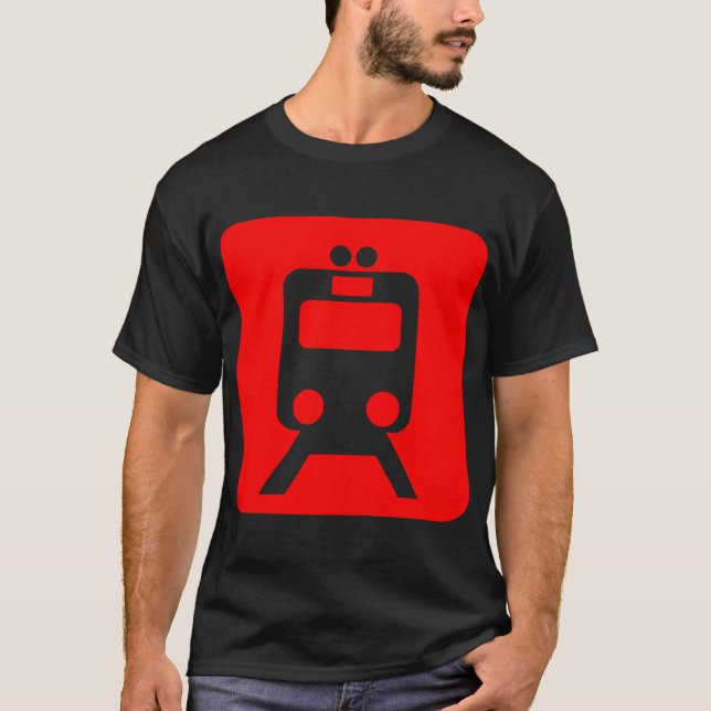 T-shirt Panneau du train - Rouge (Devant)