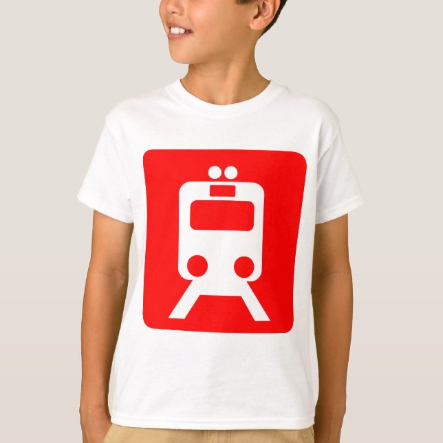 T-shirt Panneau du train - Rouge (Devant)